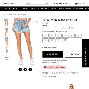 Agolde - Parker Vintage Cut Off Jean Shorts